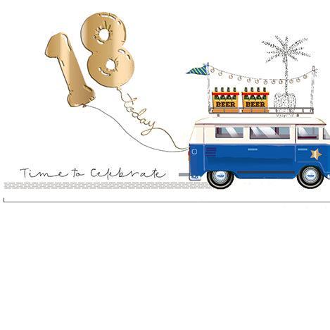 18th Birthday VW Campervan Style Card