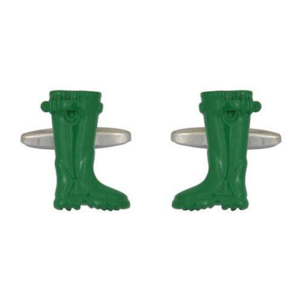 Green Wellington Boots Wellies Cufflinks