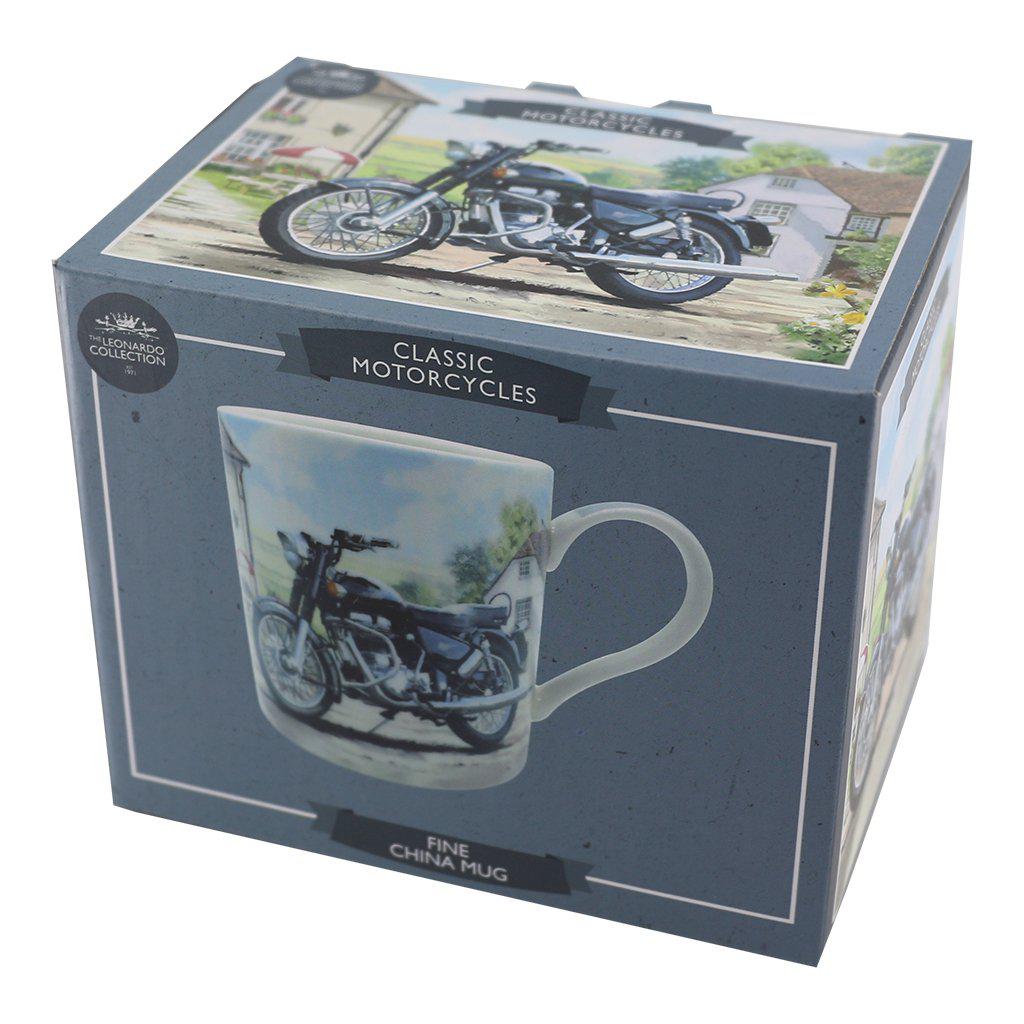 Black Vintage Motorbike Mug Boxed