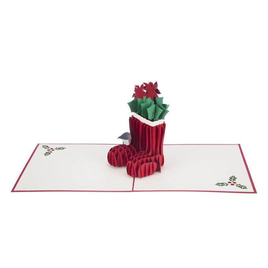 Father Christmas Santa Boots Pop Up Christmas Card