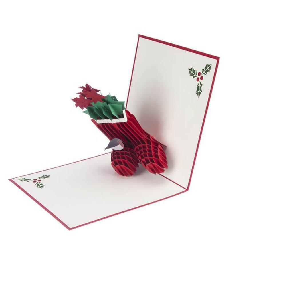 Father Christmas Santa Boots Pop Up Christmas Card