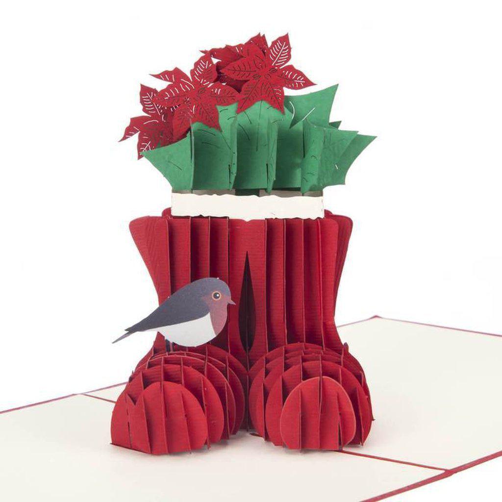 Father Christmas Santa Boots Pop Up Christmas Card