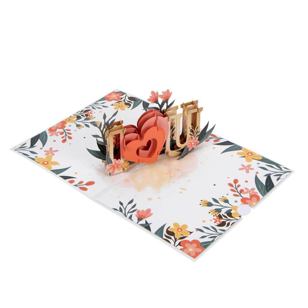 I Love You 3D Pop Up Valantines Birthday or Mothers Day Card
