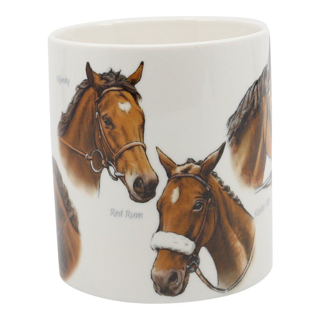 Race Horses Horse Lover Fine China Mug Centre View View