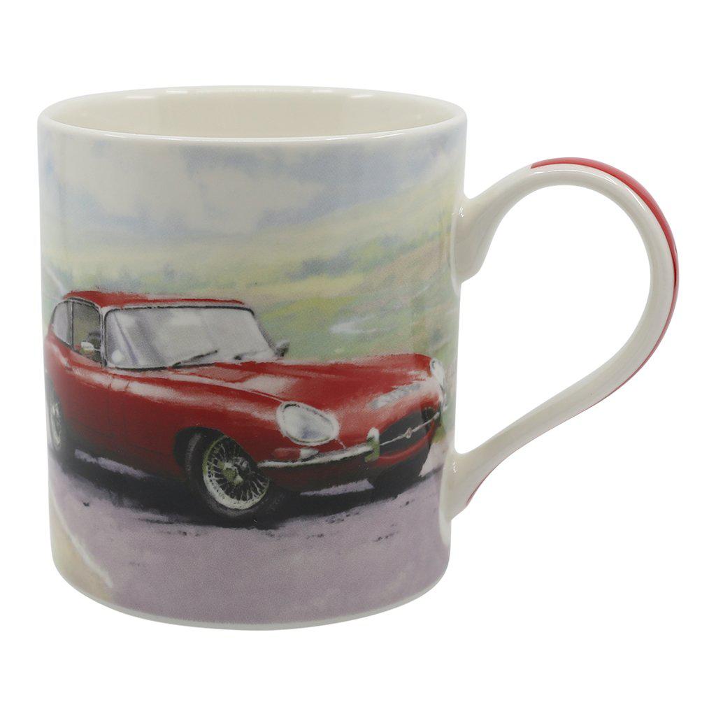 Jaguar E Type Mug Red Classic Car Right View