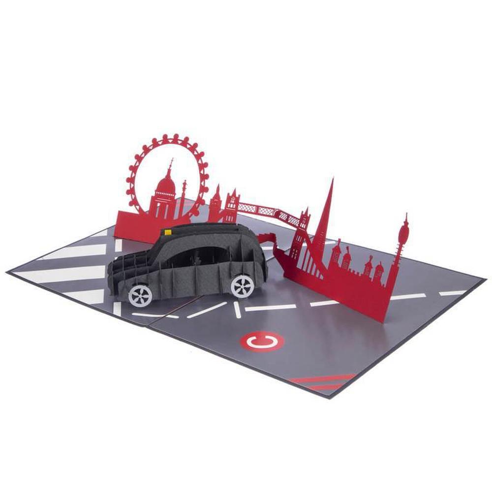 London Taxi Black Cab Pop Up 3D Greetings Card