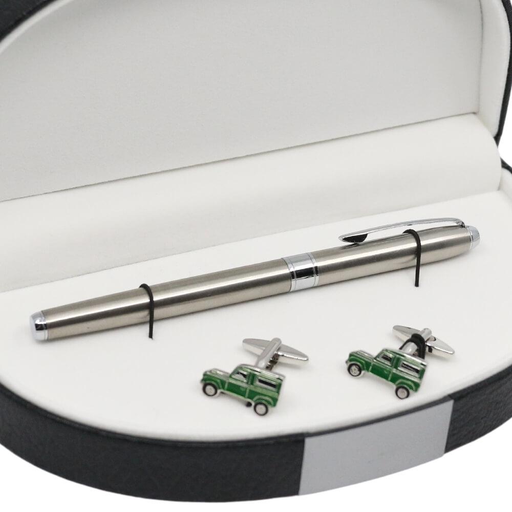 Pen & Half Moon Box For Cufflinks Gift Set
