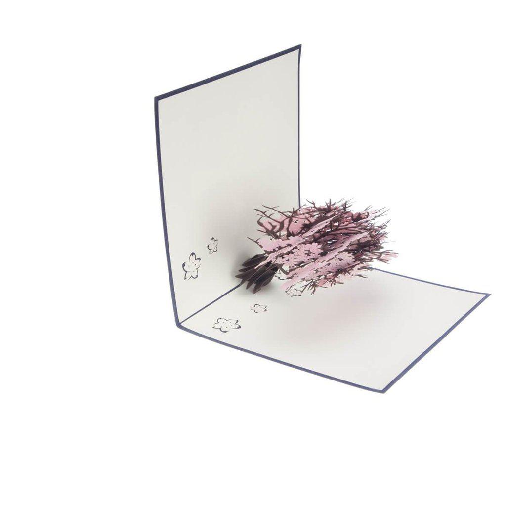 Pink Cherry Blossom Tree 3D Pop Up Valentines Birthday or Mothers Day Card