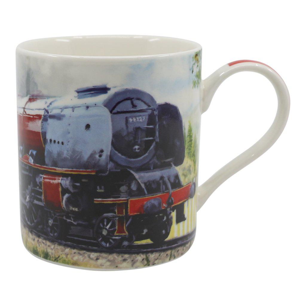 Red Steam Train Locomotive Mug Right Side View