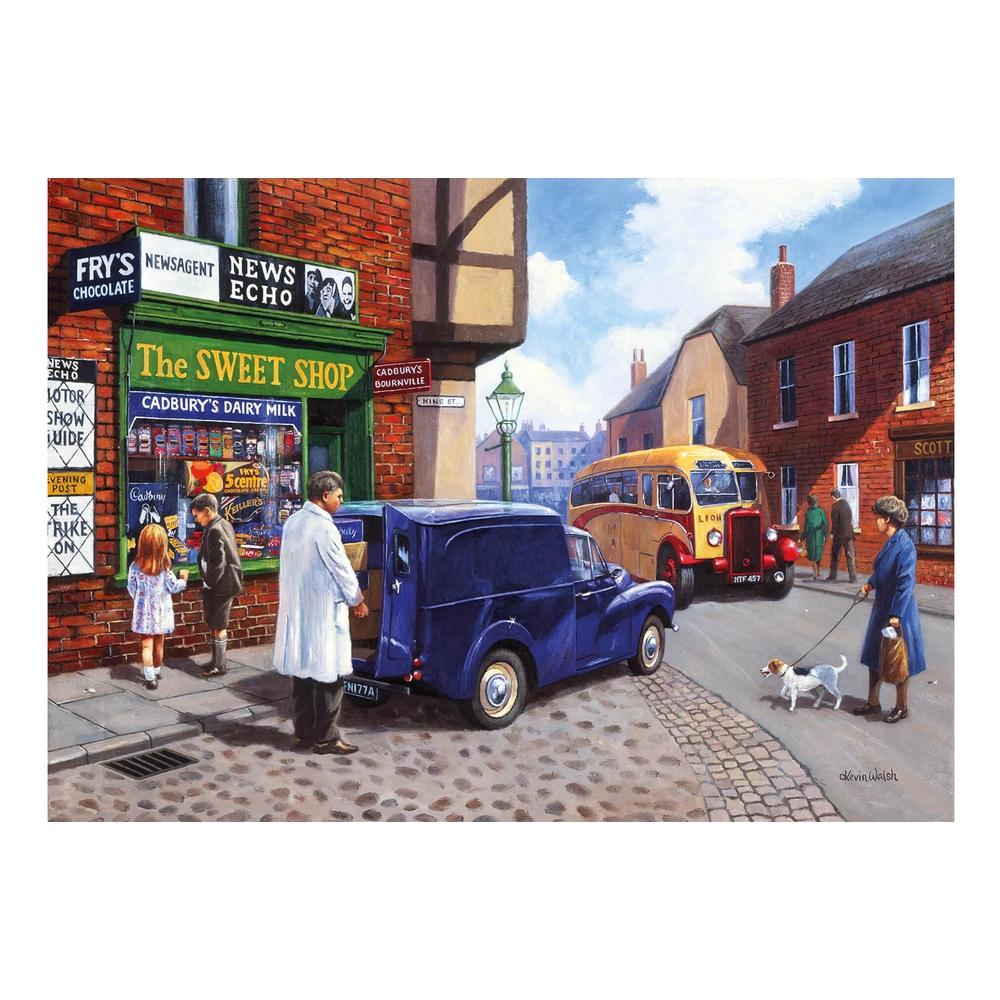 Vintage Half Cab Bus and Morris Minor Van Jigsaw Puzzle 1000 Piece-Boxed