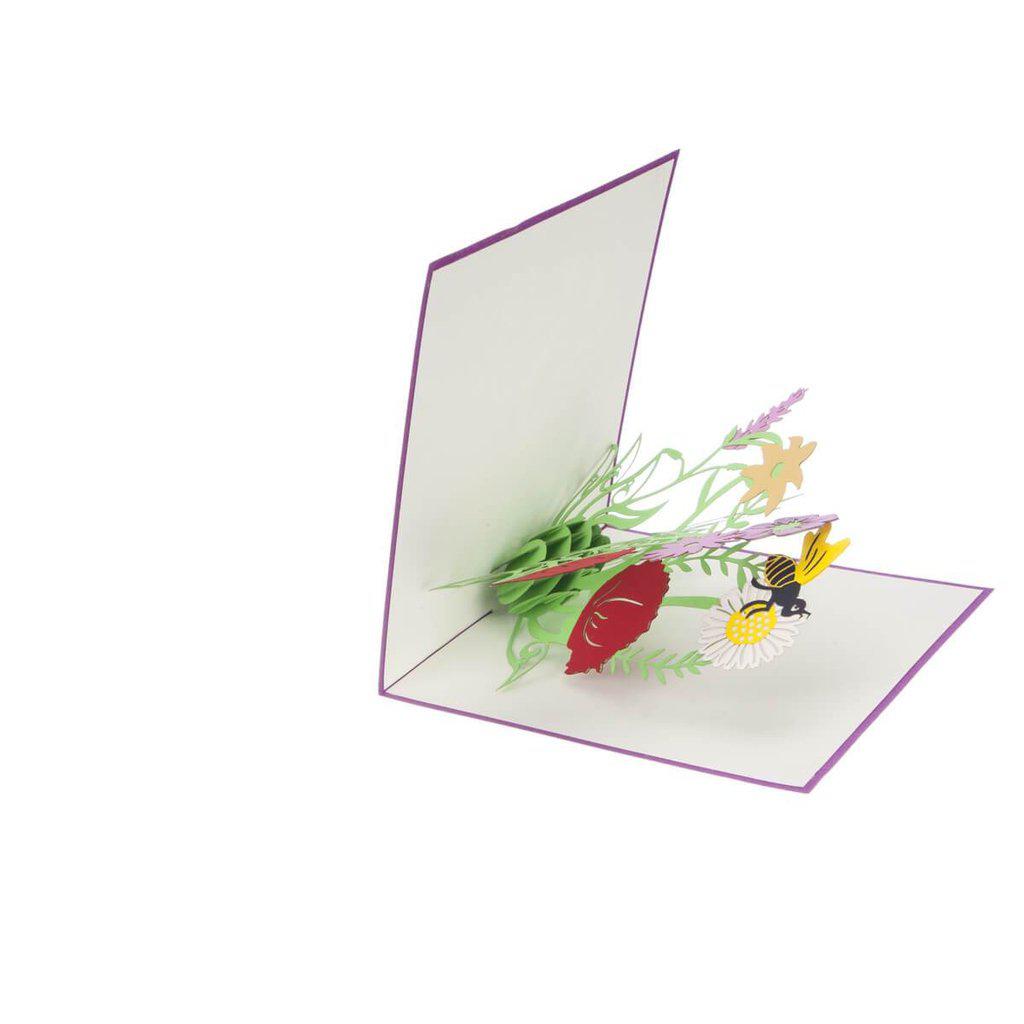 Handmade Wild Flowers 3D Pop Up Birthday Mothers Day Card