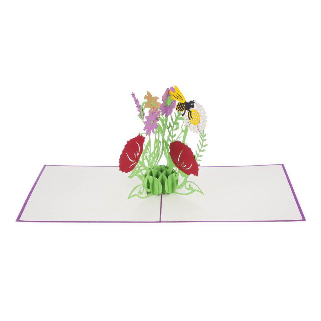 Handmade Wild Flowers 3D Pop Up Birthday Mothers Day Card
