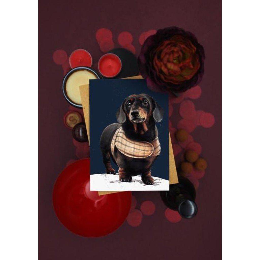 Arthur The Dachshund Dog Art Greetings Card For All Occasions-Gifts Made Easy