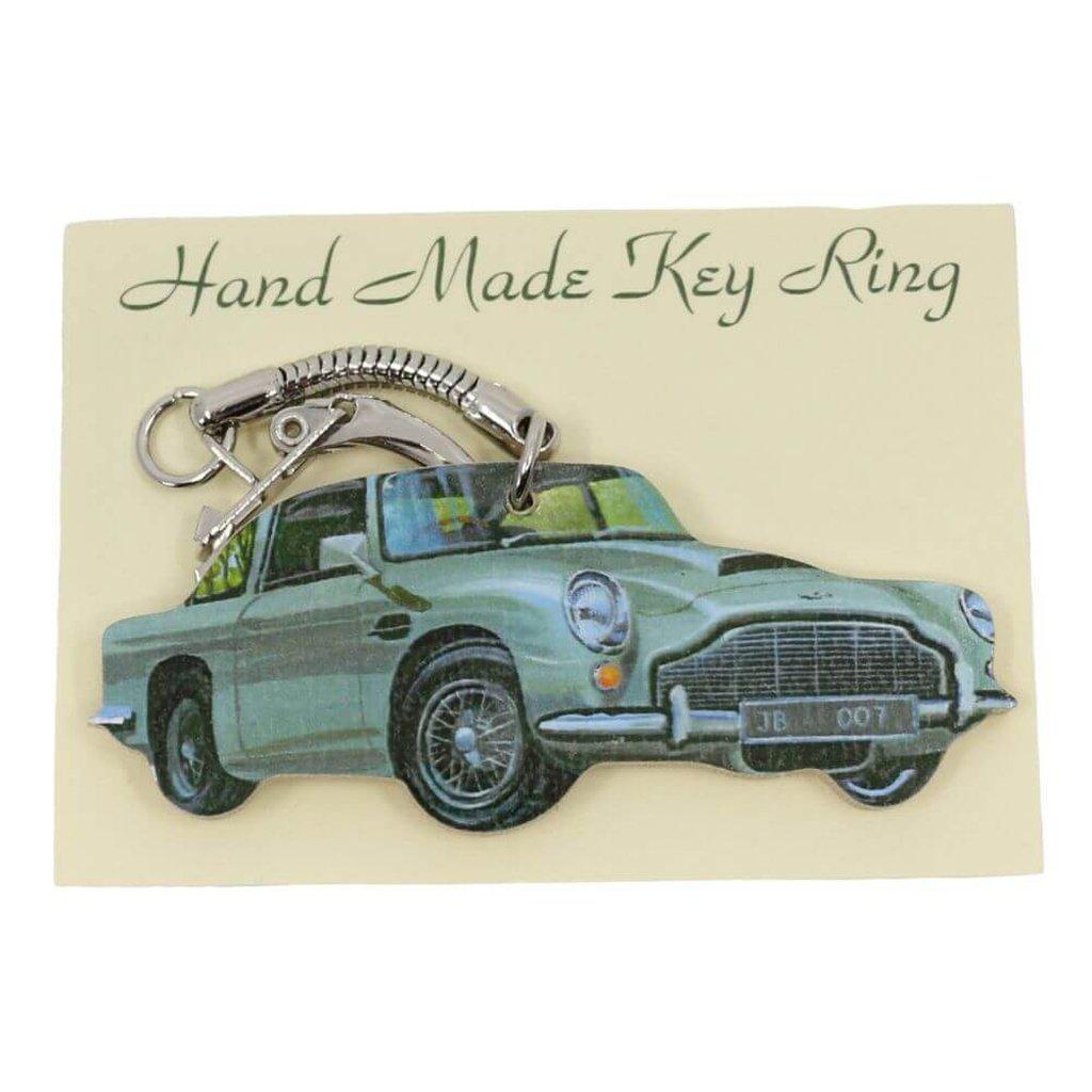 Aston Martin DB5 Classic Car Handmade Keyring in Gift Packaging with JB 007 James Bond Number Plate