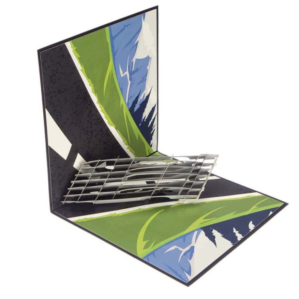 Aston Martin 3D Pop Up Birthday Christmas Greetings Card Hakf Open