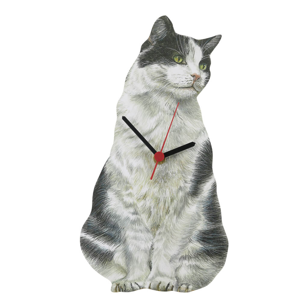 Black And White Cat Handmade Wall Clock