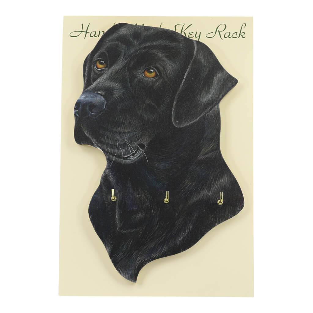 Black Labrador Dog Handmade Wooden Key Rack