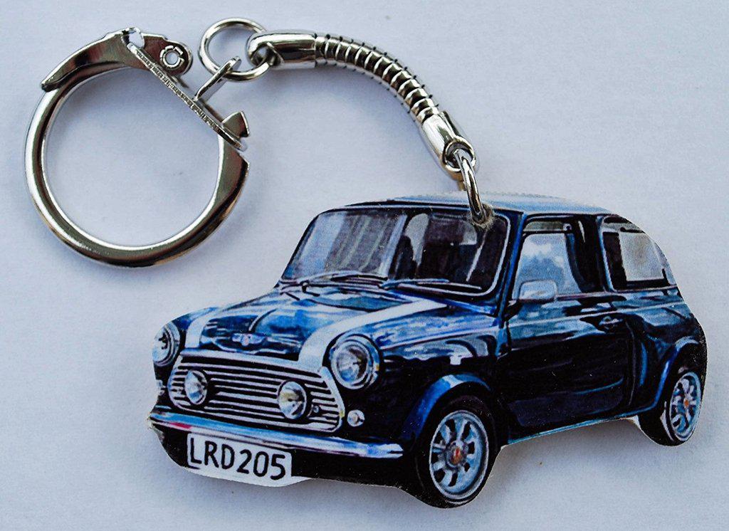 Mini Cooper Keyring Blue - A39K - Wheelygifts