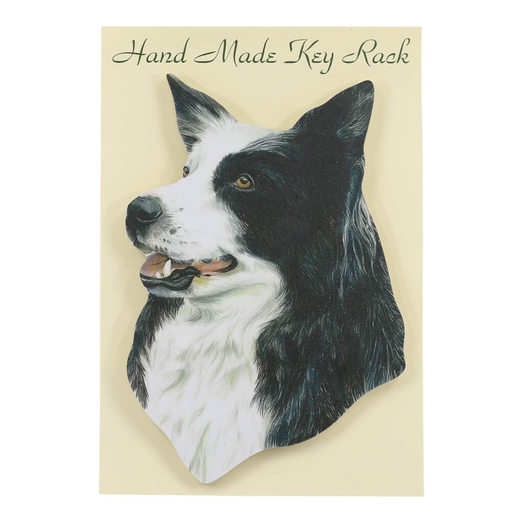 Border Collie Dog Handmade Wooden Key Rack