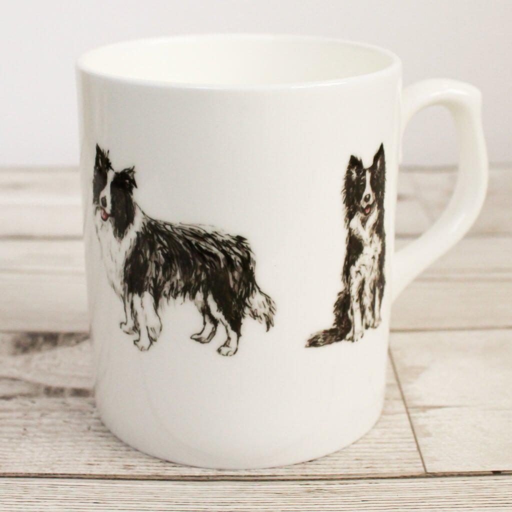 Border Collie Sheepdog Dog Lovers Hand Printed Bone China Mug