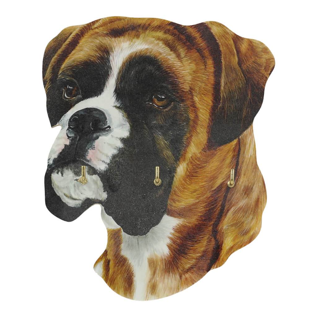 Boxer Dog Handmade Wooden Key Rack
