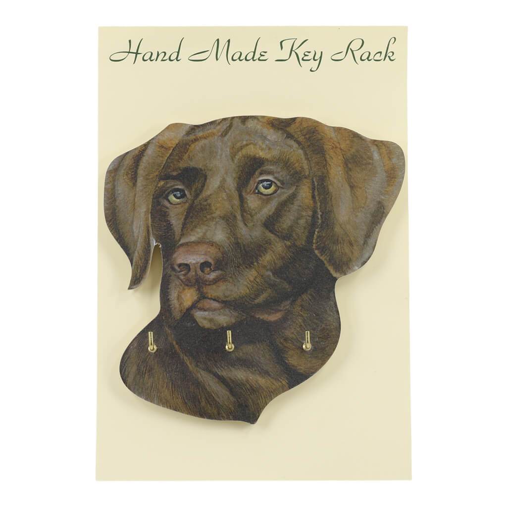 Chocolate Brown Labrador Dog Handmade Wooden Key Rack
