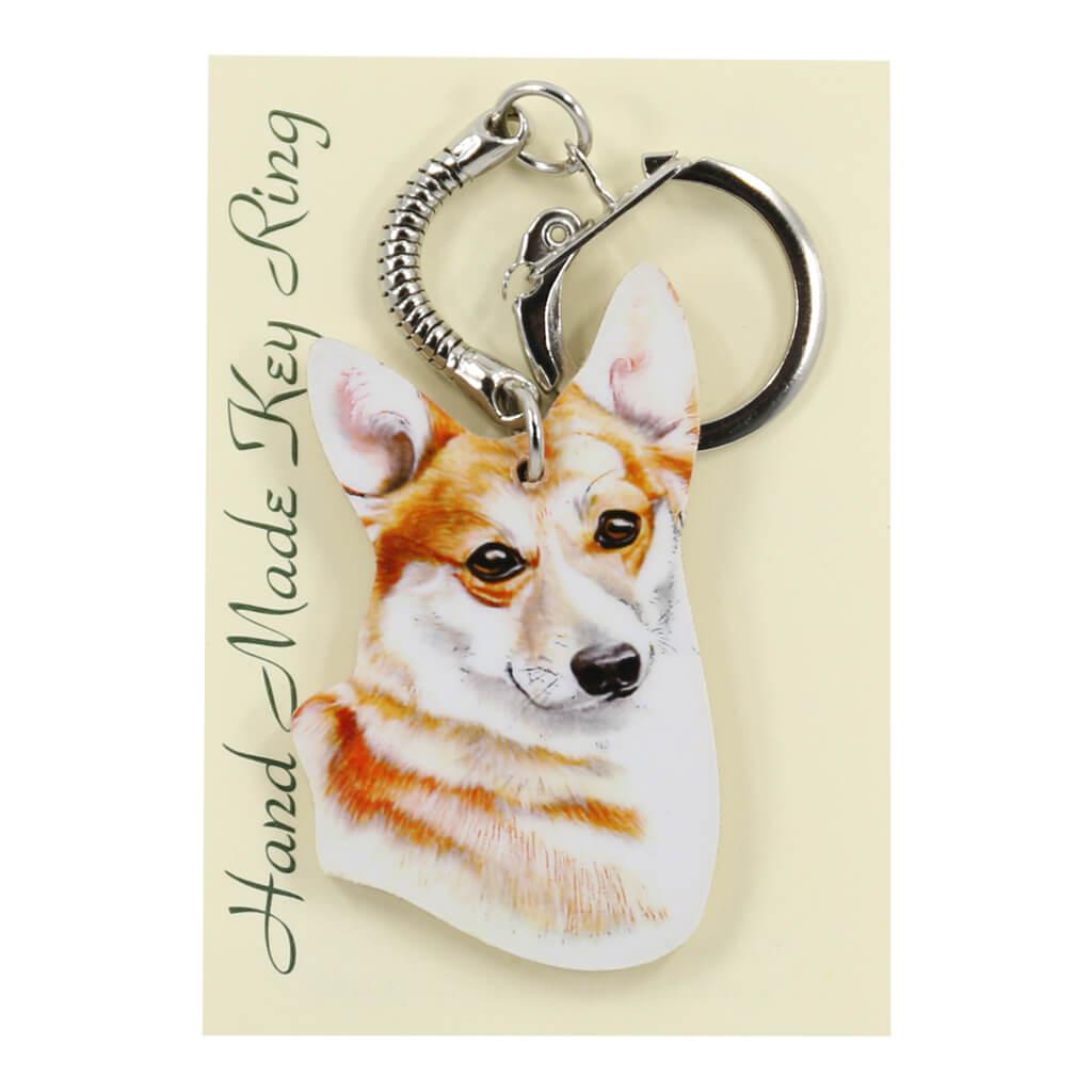 Corgi Dog Handmade Wooden Keyring