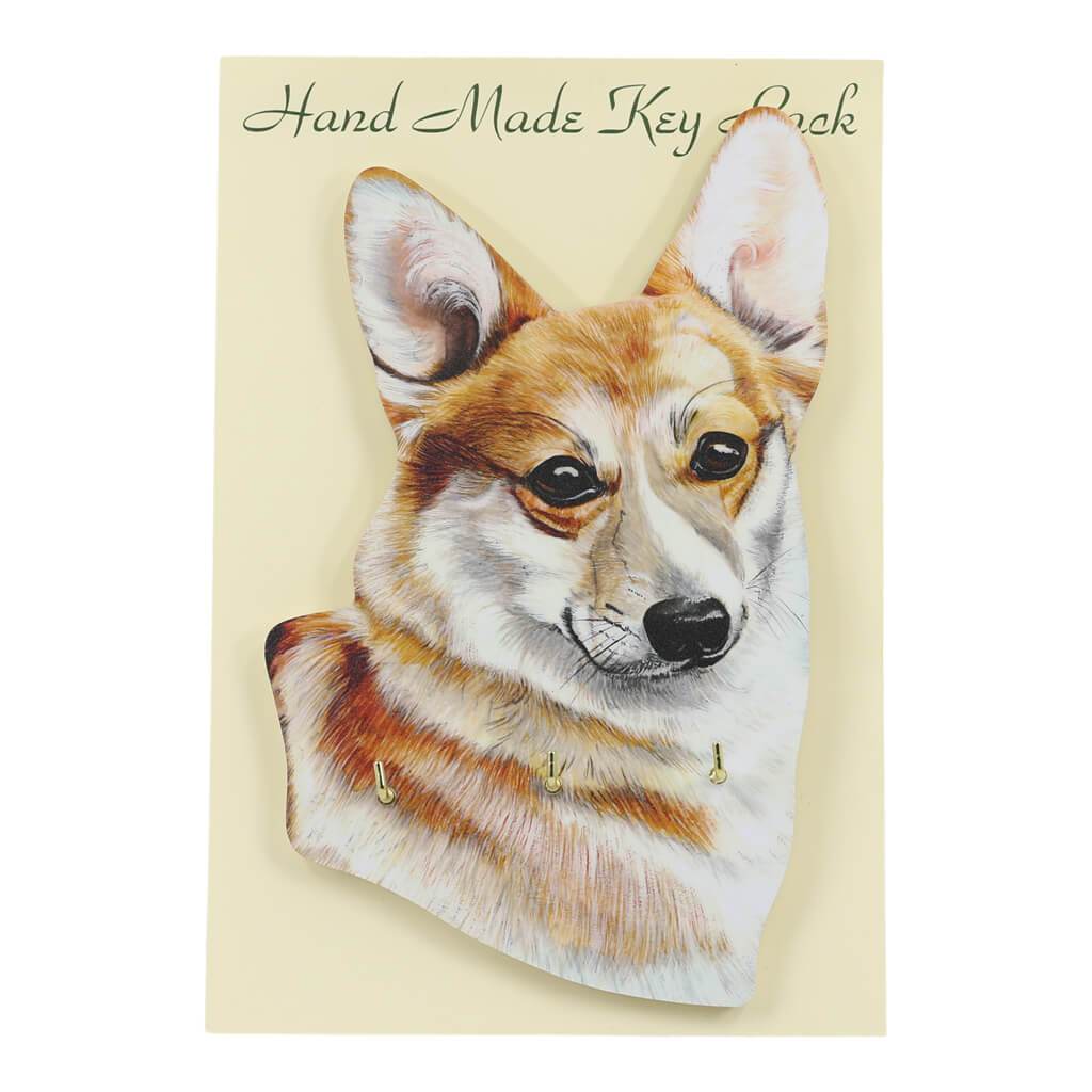 Corgi Dog Handmade Wooden Key Rack