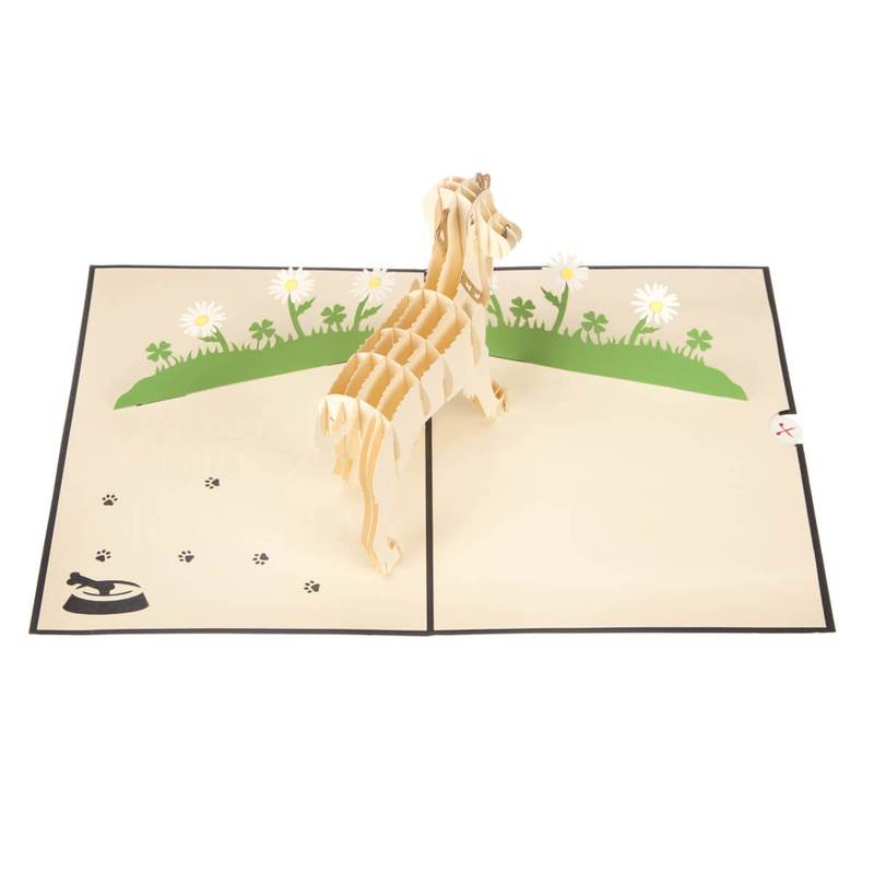 Cream Yellow Labrador Handmade 3D Pop Up Birthday Card