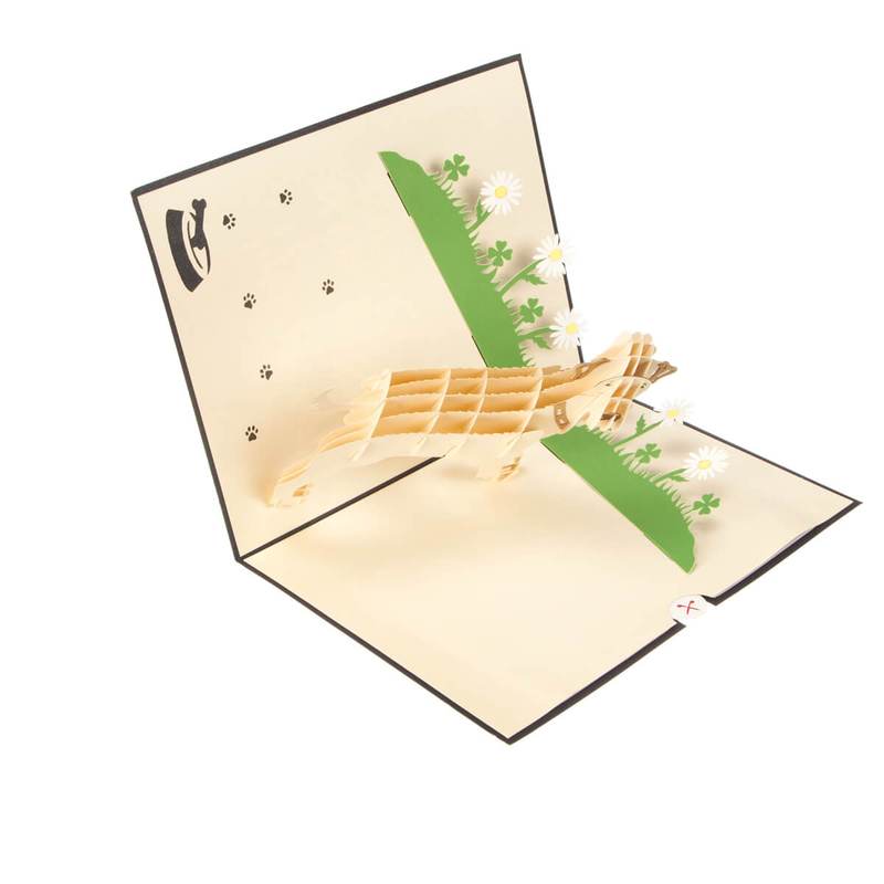 Cream Yellow Labrador Handmade 3D Pop Up Birthday Card