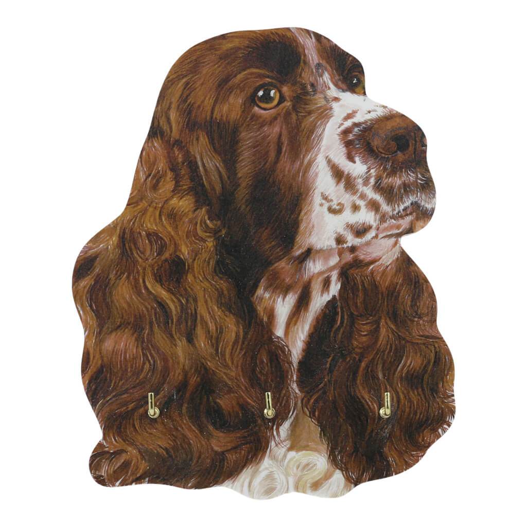 English Springer Spaniel Dog Handmade Wooden Key Rack