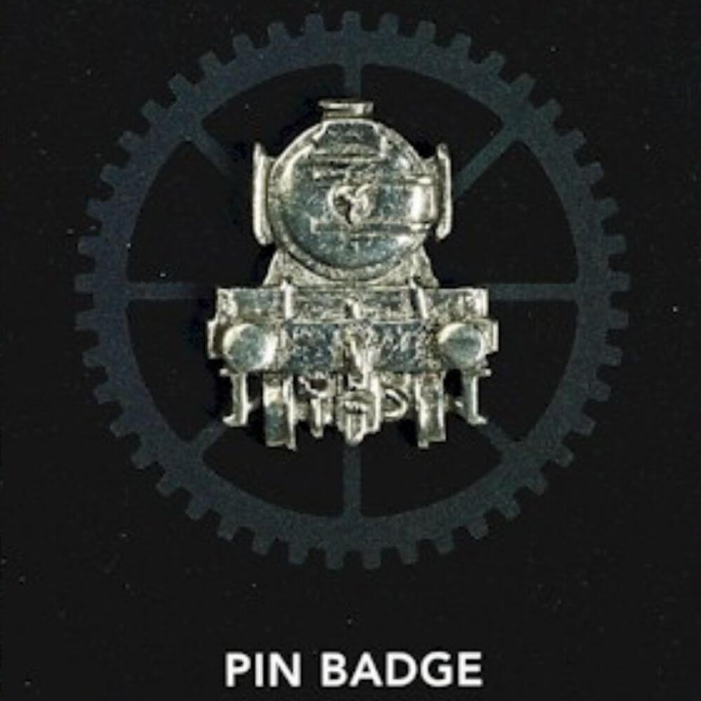 Close Up of Flying Scotsman Steam Train Engine Front Fine Pewter Pin Badge