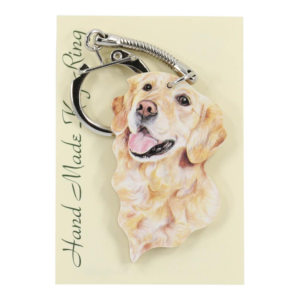 Golden Retriever Dog Handmade Wooden Keyring