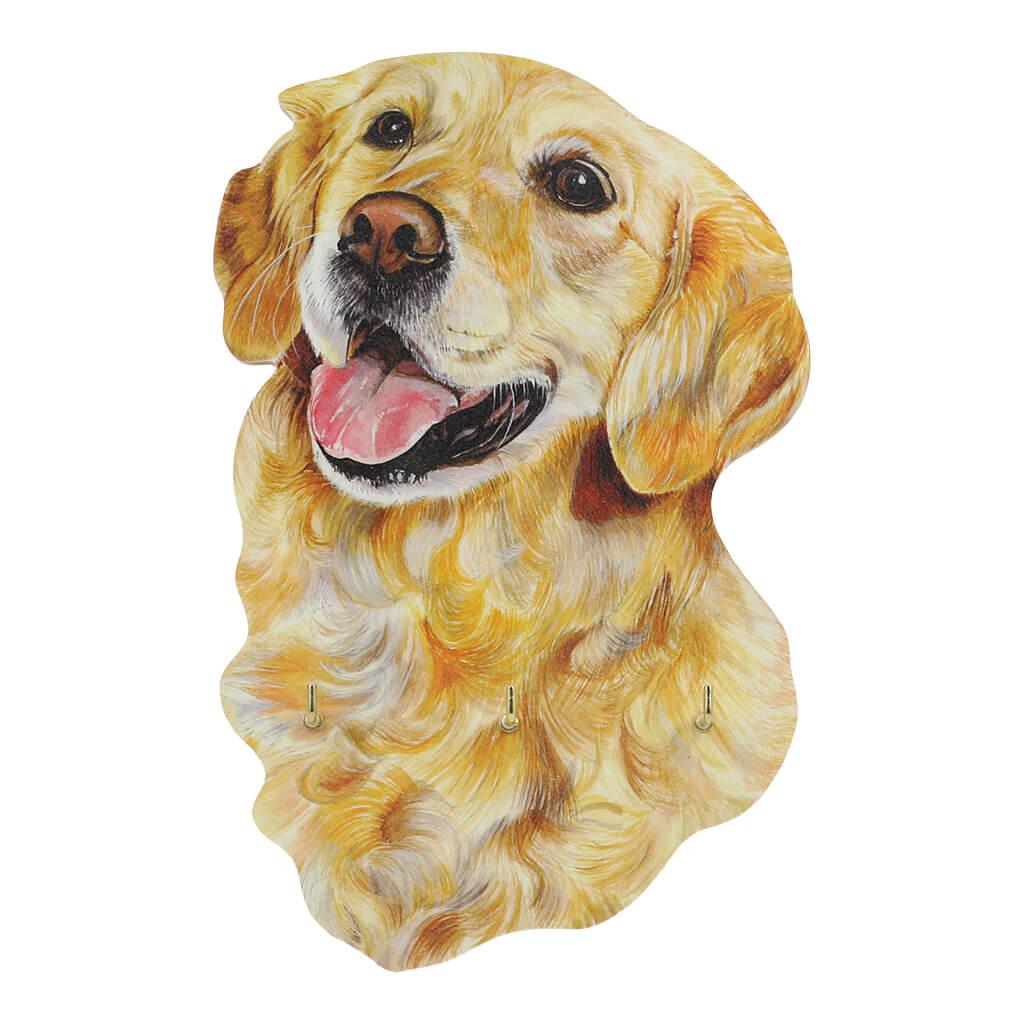 Golden Retriever Dog Handmade Wooden Key Rack