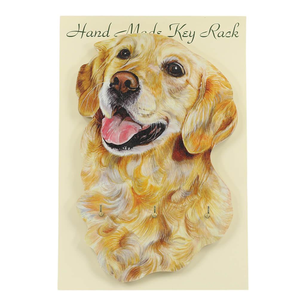 Golden Retriever Dog Handmade Wooden Key Rack