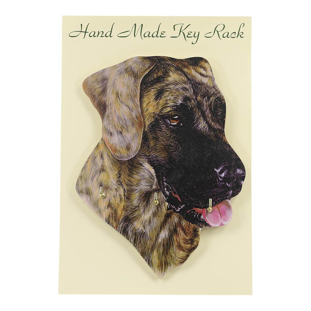 Great Dane Dog Handmade Wooden Key Rack