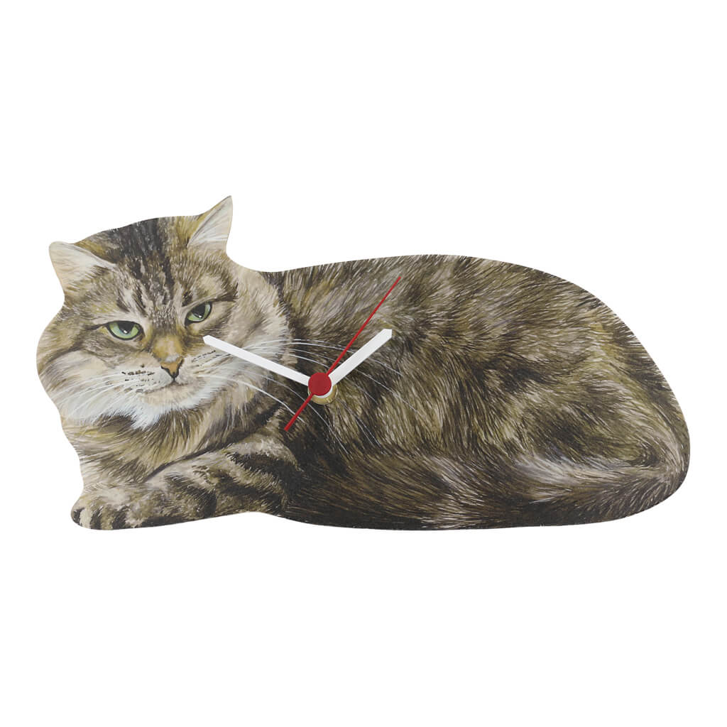 Maine Coon Cat Handmade Wooden Clock