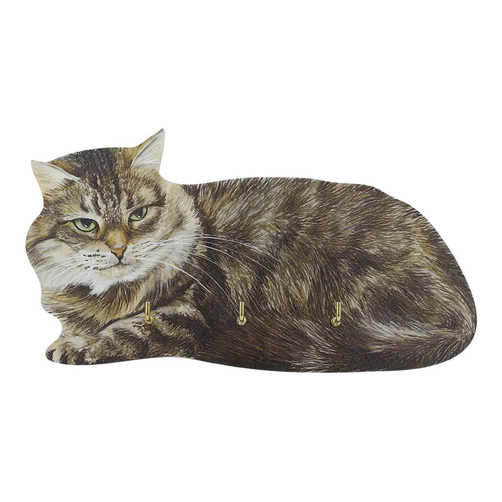 Maine Coon Cat Handmade Wooden Key Rack