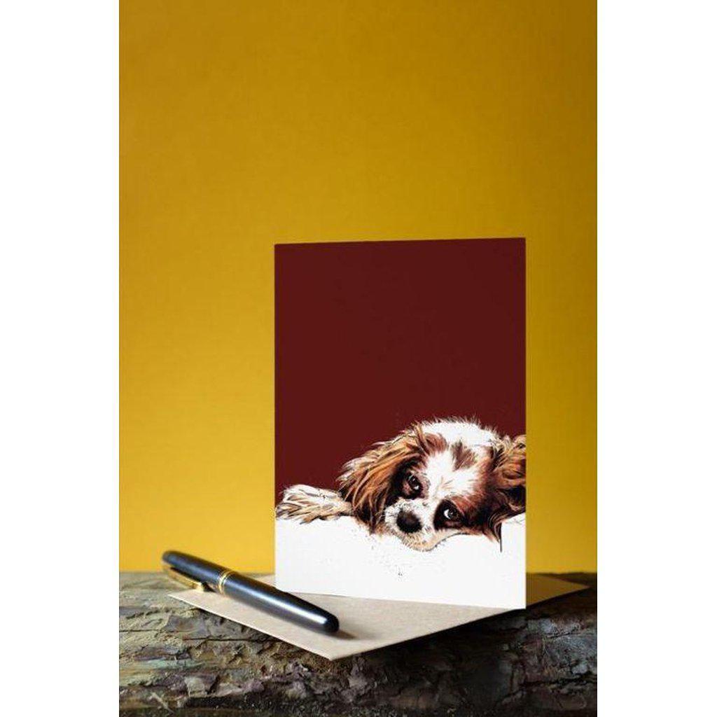 Meg The Spaniel Dog Art Greetings Card For All Occasions-Gifts Made Easy