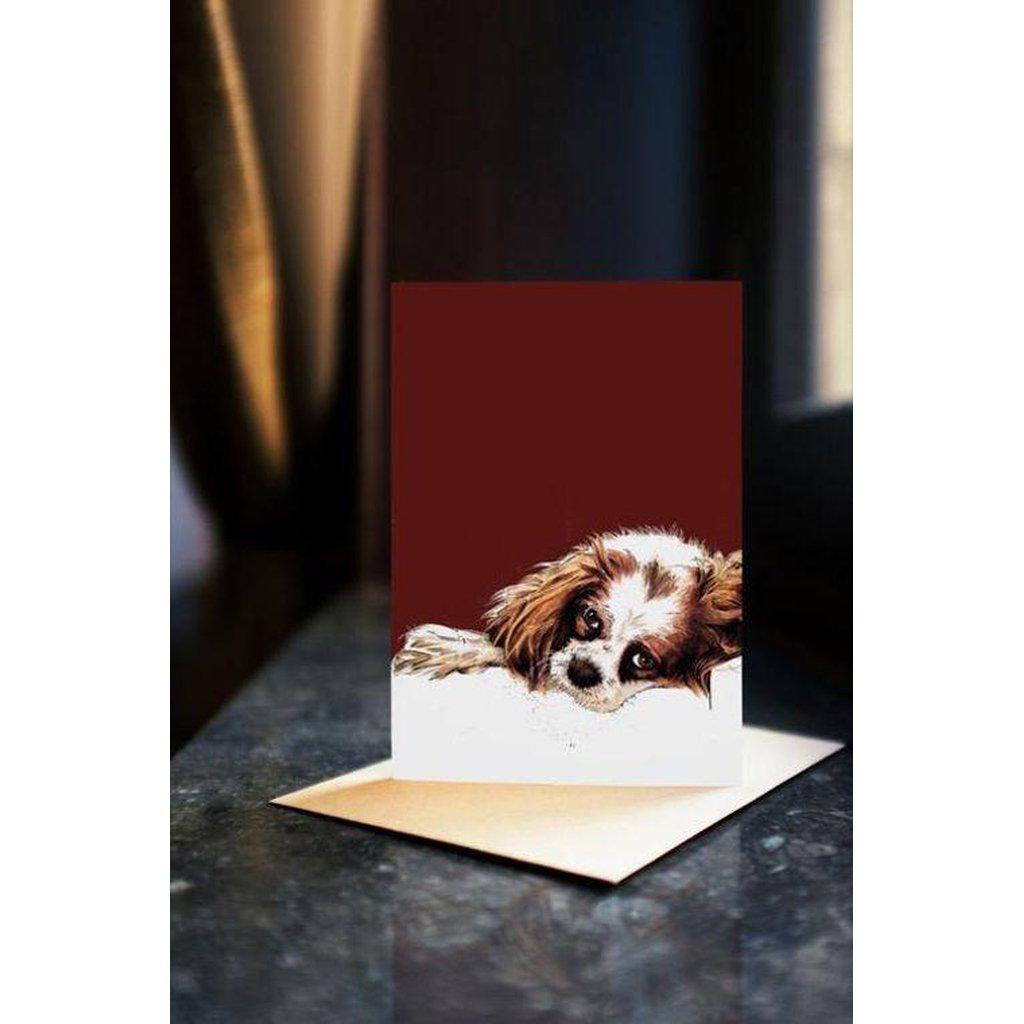 Meg The Spaniel Dog Art Greetings Card For All Occasions-Gifts Made Easy