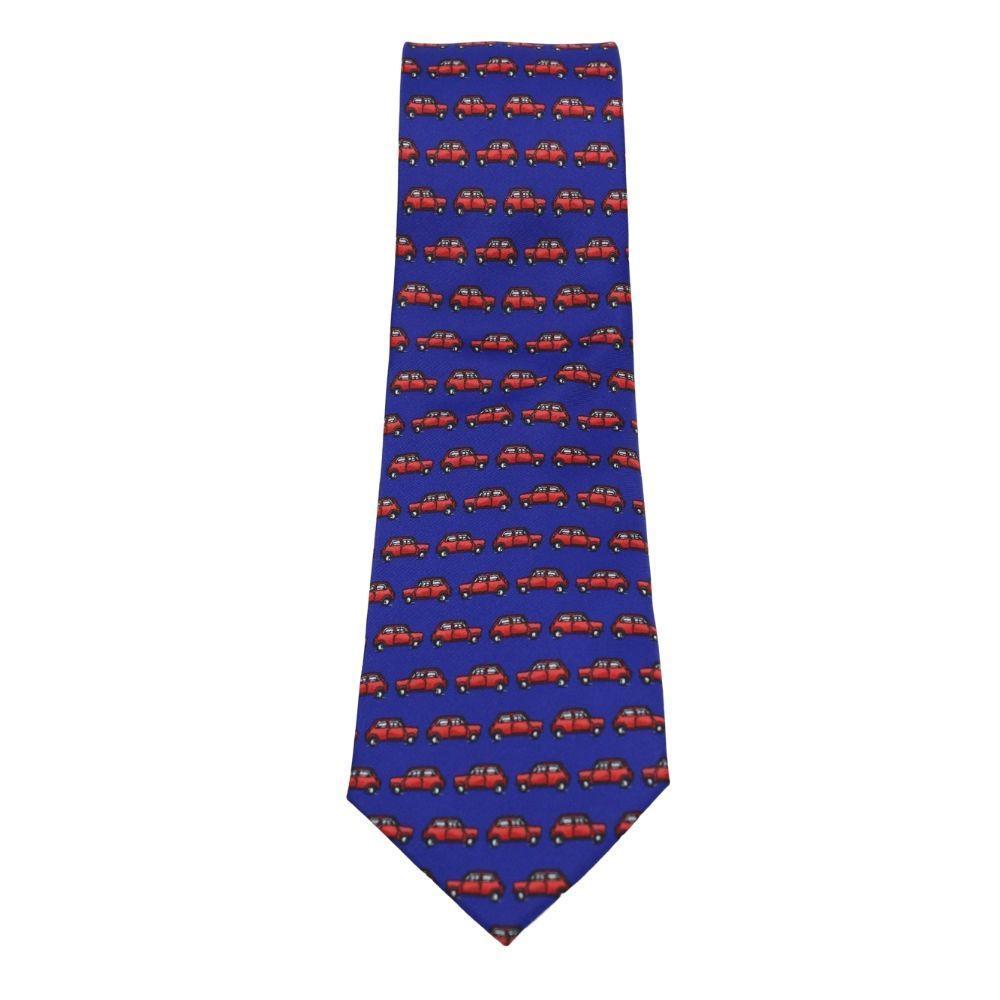 Mini Cars Tie Blue With Red Minis