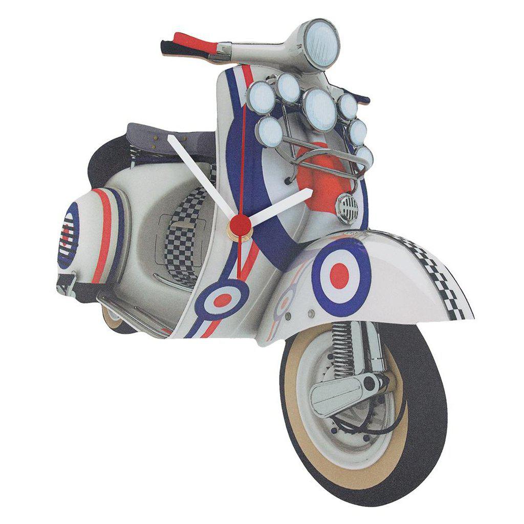 Mod Vespa Scooter Wooden Clock - Wheelygifts