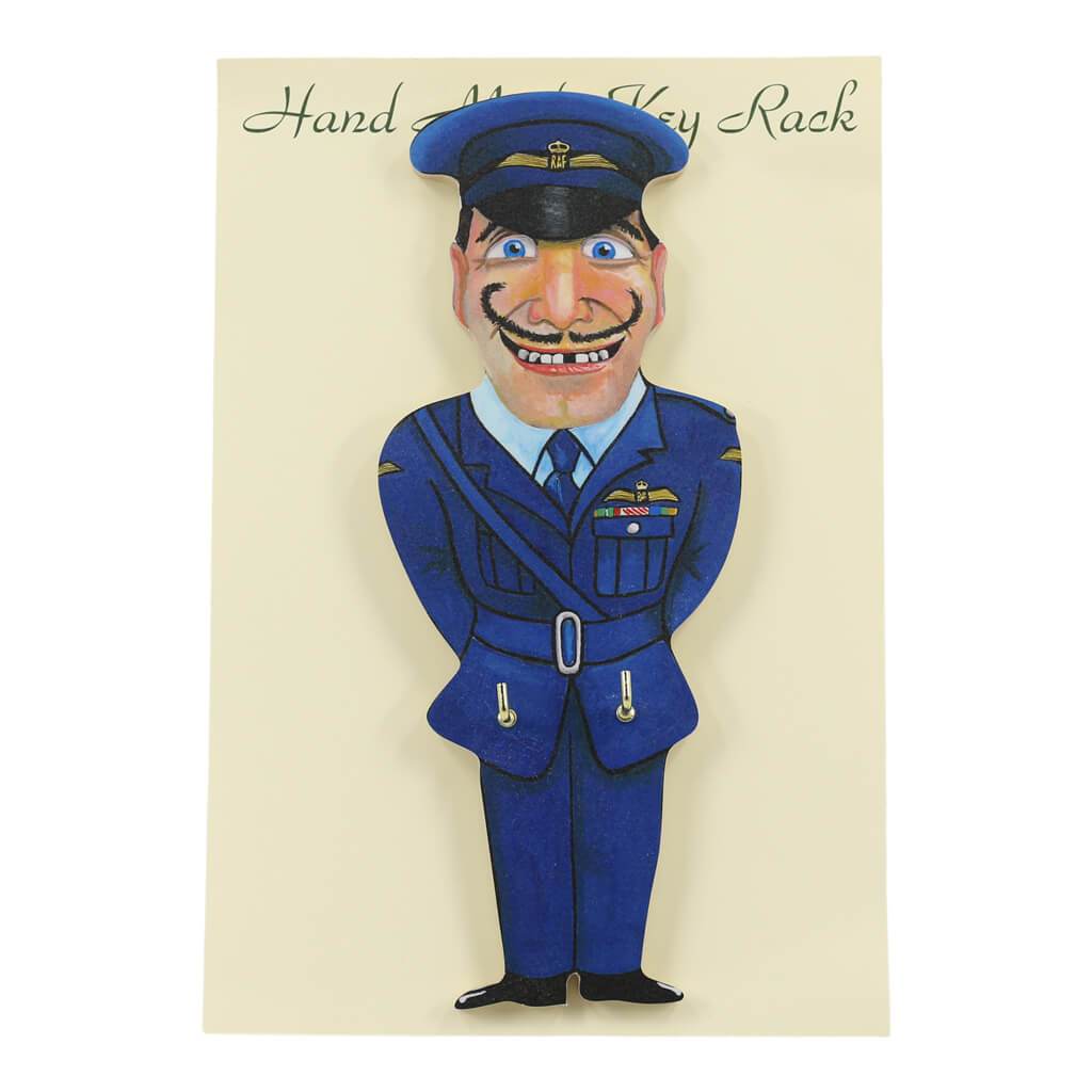 RAF Officer Airman Handmade Wooden Key Rack