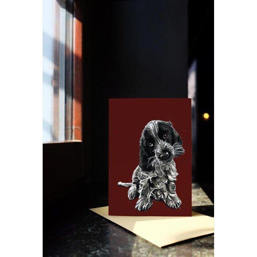 Rosie The Cocker Spaniel Dog Art Greetings Card For All Occasions-Gifts Made Easy