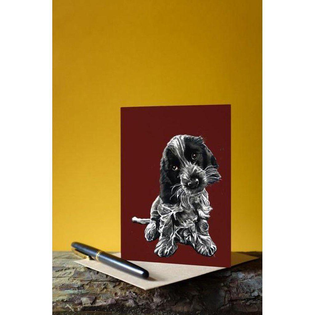 Rosie The Cocker Spaniel Dog Art Greetings Card For All Occasions-Gifts Made Easy