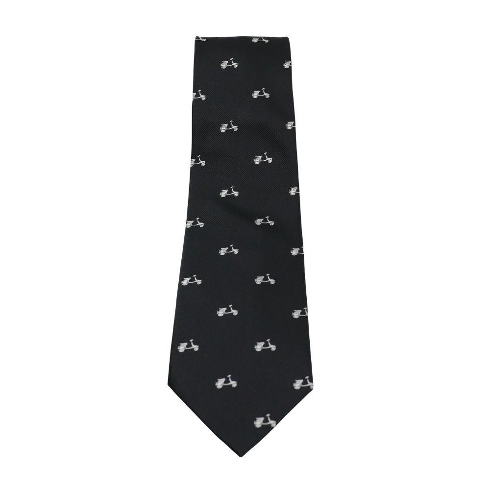 Scooter Tie Black With Sliver Scooters