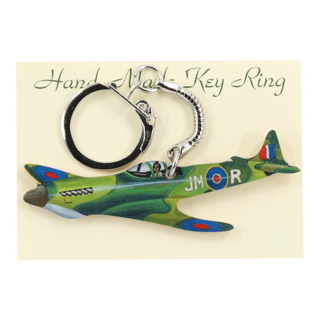 Spitfire Fighter Plane Handmade Wooden Keyring