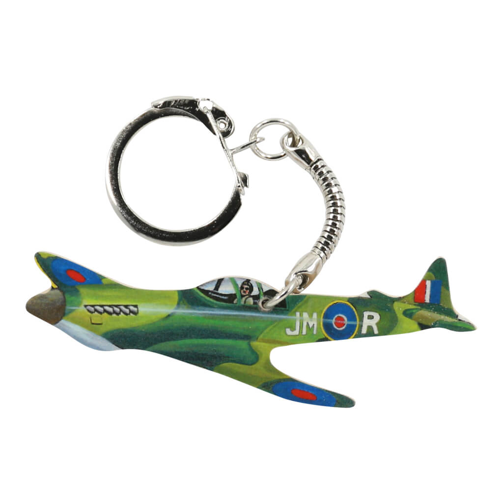 Spitfire Fighter Plane Handmade Wooden Keyring