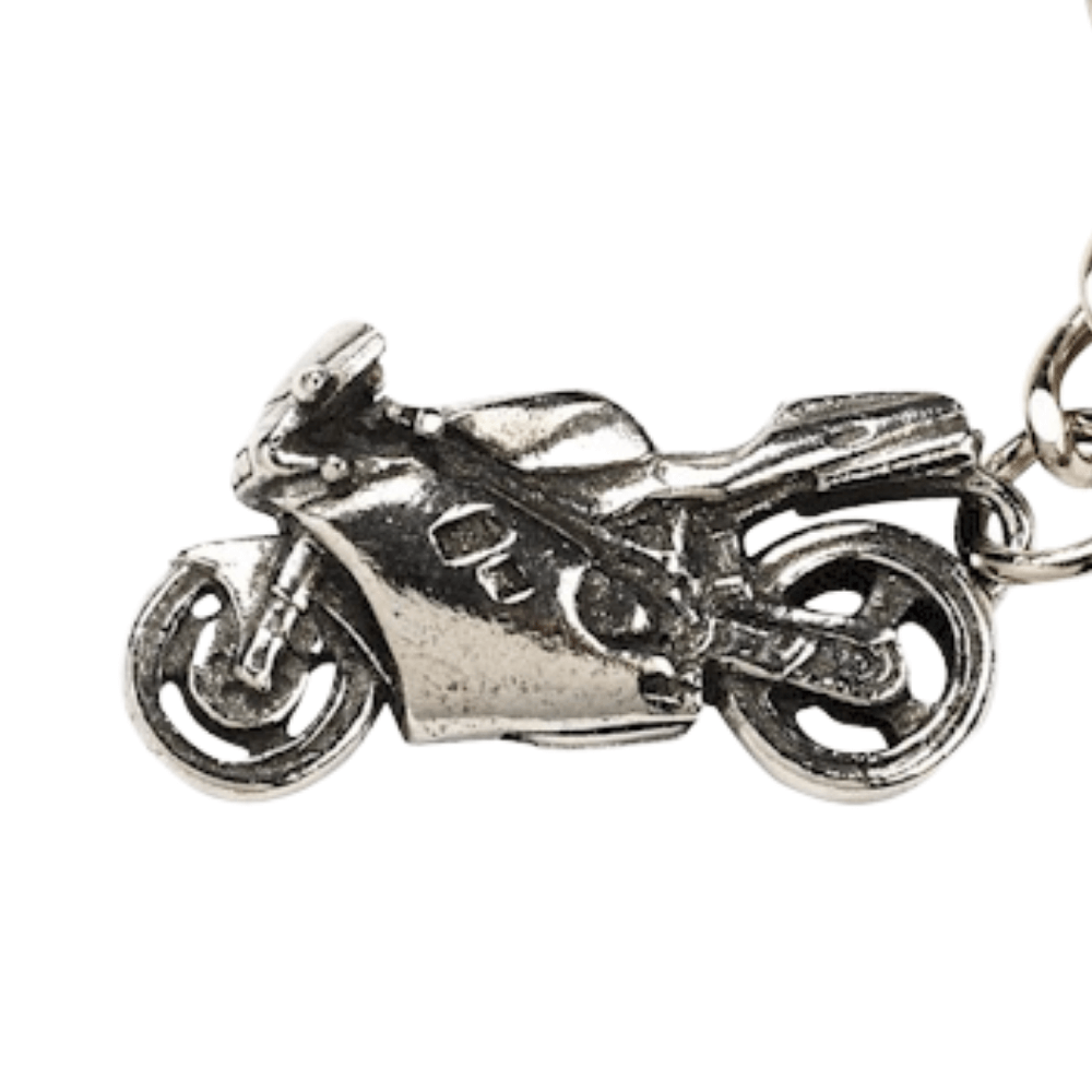 Sports Road Motorcycle Pewter Keyring