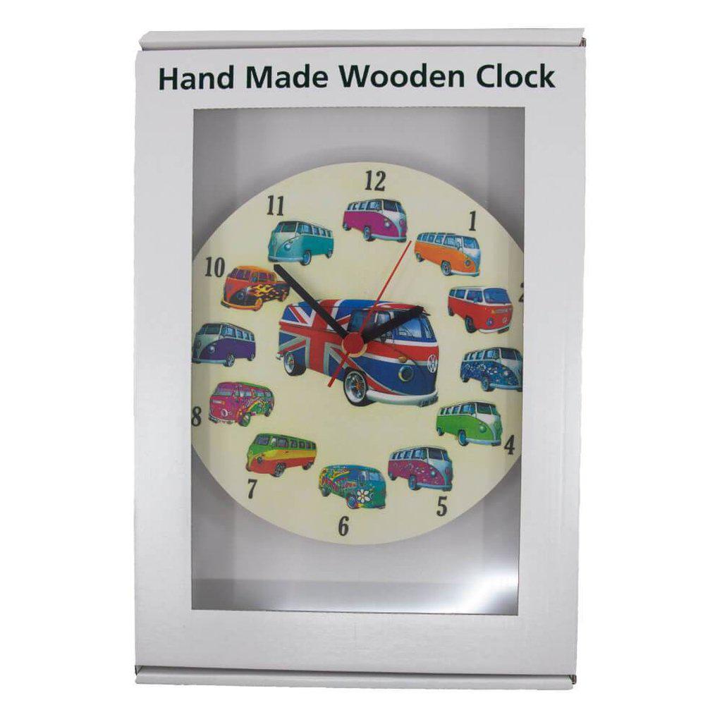 Vw Camper Van Collage Wall Clock